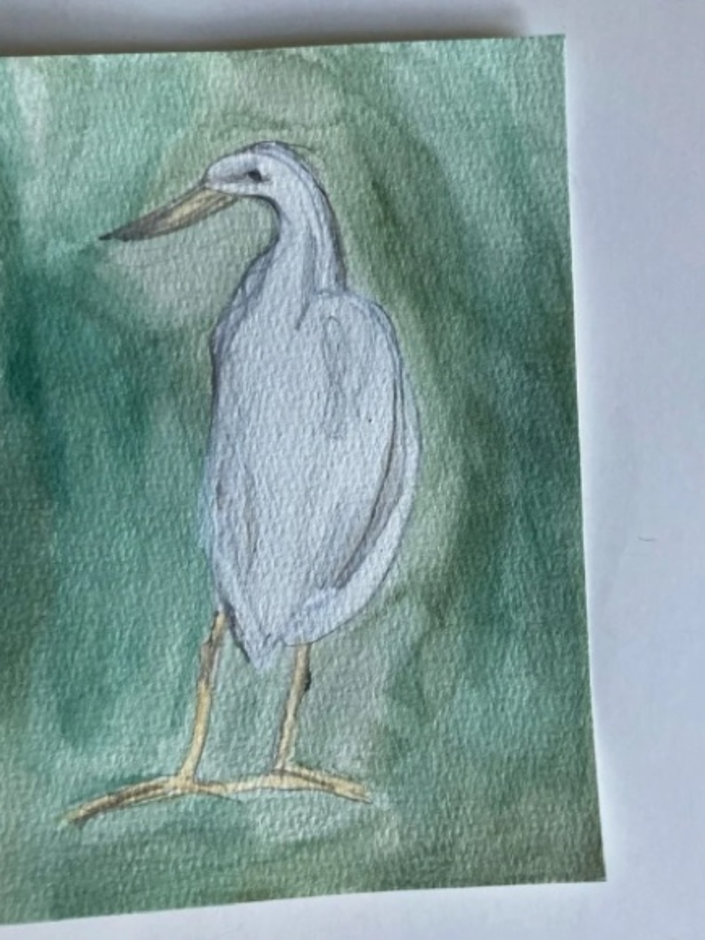 Heron Watercolor Painting